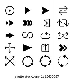 Black arrow icons for graphic designers. vector illustration