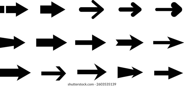 Black arrow icons. Arrow icon. Arrow vector collection. Arrow. Cursor. Modern simple arrows.