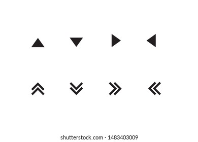 Black arrow icons set 8 on White Background.