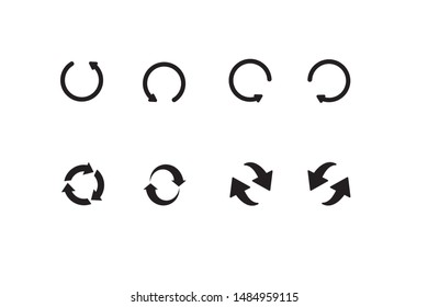 Black arrow icons set 8 on White Background.