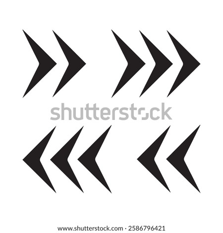 Black Arrow icons set. Arrows vector sing isolated on white background. Big vector set of black arrow symbol and direction pointers in different styles. Beautiful arrow vector collection.