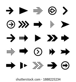 Black arrow icons set. Arrow icons collection. Arrow vector set design. Cursor. Arrows isolated on white background.