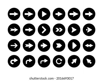 Conjunto de iconos de flecha negra. Icono de flecha. Colección vectorial de flechas. Flecha moderna y simple. Ilustración del vector
