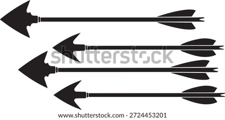 Black Arrow Icons Set Isolated on White Background