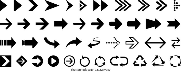 Black arrow icons symbols vector set