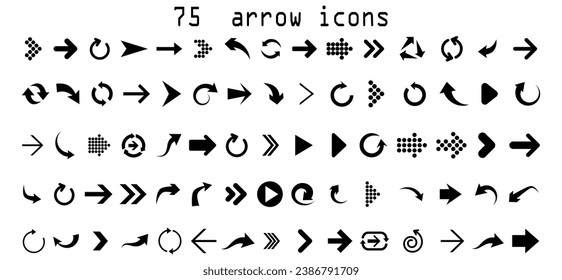 black arrow icons. vector design.
