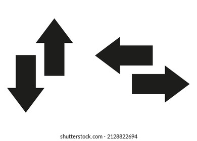iconos de flecha negra blanco, gráficos planos vectoriales simples, eps10