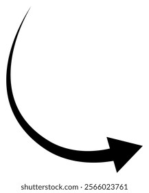 Black arrow isolated on white, vector illustration