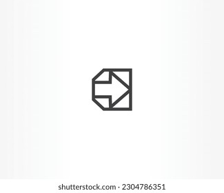 black and arrow line icon concept design
