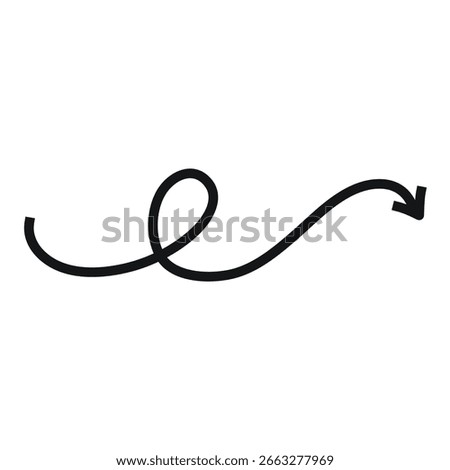 Black arrow with loop, arrow with loop, doodle arrow design