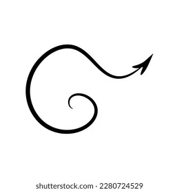 Black arrow on white background