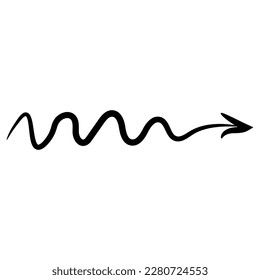 Black arrow on white background