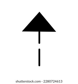 Black arrow on white background