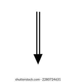 Black arrow on white background