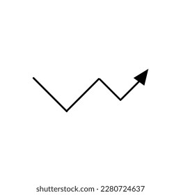 Black arrow on white background