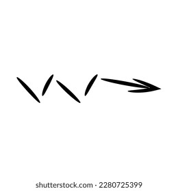 Black arrow on white background