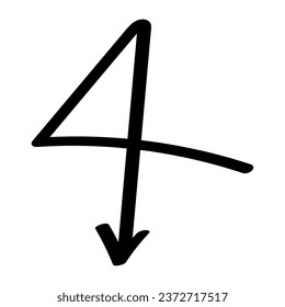 Black arrow on white background