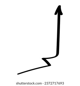 Black arrow on white background