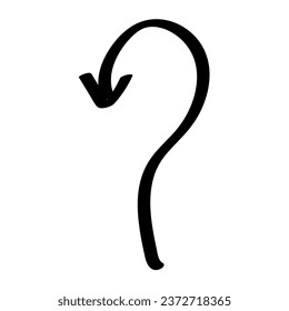 Black arrow on white background