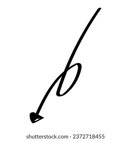 Black arrow on white background