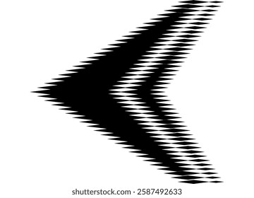 
Black arrow on a white background, with sharp pixelated elements.  design in digital style, for logos, interfaces, prints and modern graphics. Sports vector element. Pointer, navigation, direction.