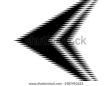 
Black arrow on a white background, with sharp pixelated elements.  design in digital style, for logos, interfaces, prints and modern graphics. Sports vector element. Pointer, navigation, direction.