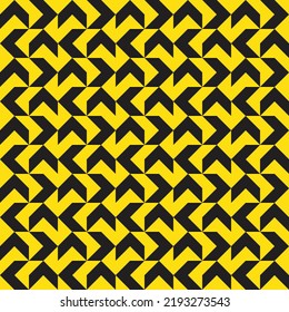 Black arrow pattern on yellow background. Black and yellow modern backdrop design. Up and down, left and right direction pattern on yellow background.