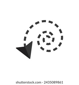 Black arrow pointer cursor, Arrow silhouette icon, Vector element isolated on white.