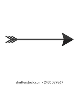 Black arrow pointer cursor, Arrow silhouette icon, Vector element isolated on white.