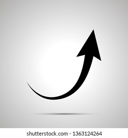 Black arrow pointing in up direction, simple black icon