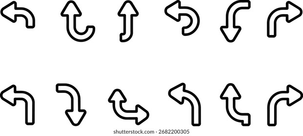 Schwarzer Pfeil nach links einzeln auf weißem Hintergrund, minimalistisches Design