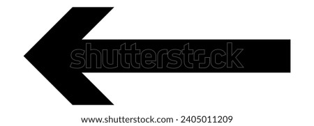 Black arrow pointing left. Vector illustration