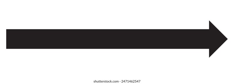 Black arrow pointing right. Long arrow vector isolated. Arrow shape element. 11:11