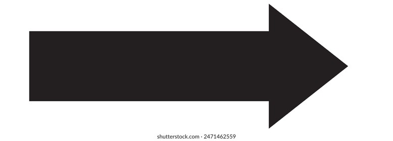 Black arrow pointing right. Long arrow vector isolated. Arrow shape element. 11:11