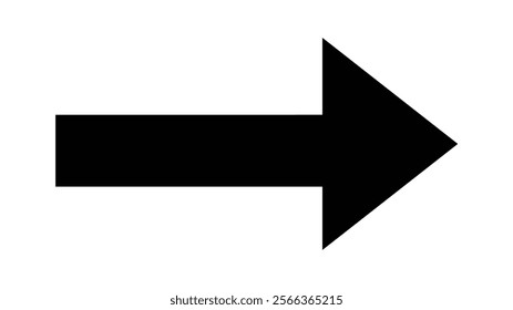 Black arrow pointing right on white background.