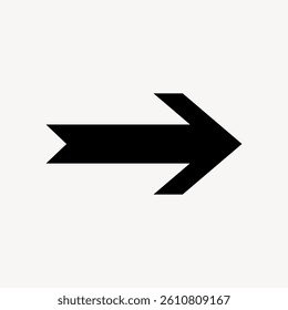 Black arrow pointing right on a light gray background. Simple arrow design, bold arrow shape, right direction. Minimalist symbol, clear arrow icon. Minimal illustration vector.