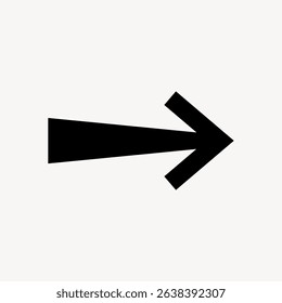 Black arrow pointing right on a white background. Simple design. Arrow symbol for direction. Bold graphic for navigation. Minimalist arrow illustration. Arrow vector graphic.