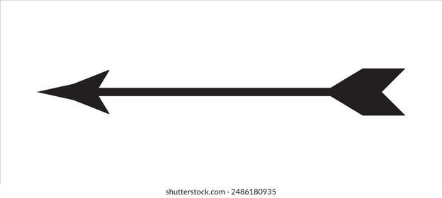A black arrow pointing to the right path . long arrow icon vector isolated on white background.