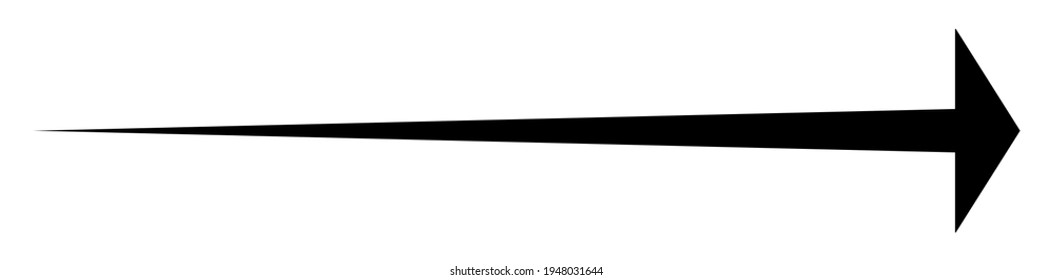 Black arrow pointing right. Arrow shape element