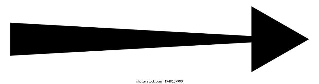 Black arrow pointing right. Arrow shape element
