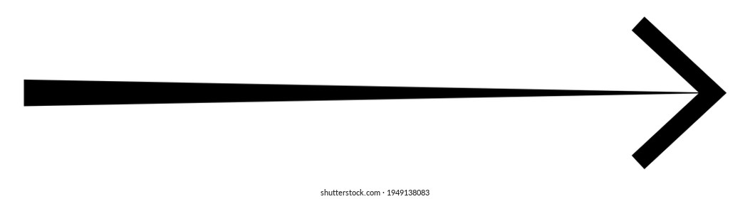 Black arrow pointing right. Arrow shape element