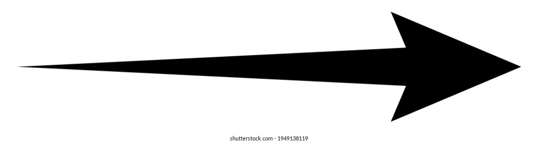 Black arrow pointing right. Arrow shape element
