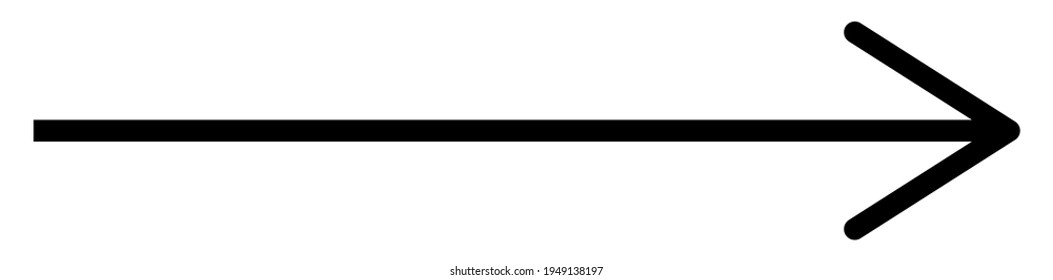 Black arrow pointing right. Arrow shape element