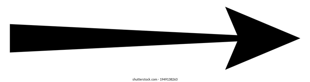 Black arrow pointing right. Arrow shape element