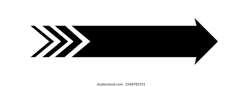 Black arrow pointing right. Arrow shape element. Vector illustration