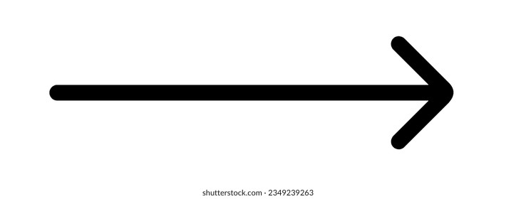 Black arrow pointing right. Arrow shape element. Vector illustration