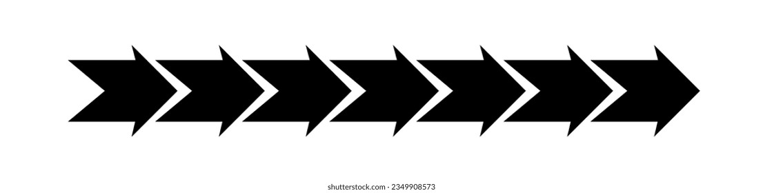 Black arrow pointing right. Arrow shape element. Vector