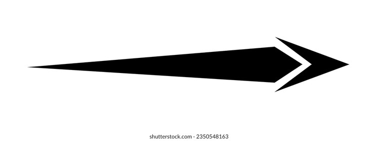 Black arrow pointing right. Arrow shape element. Vector illustration