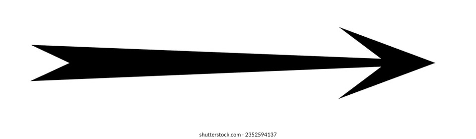 Black arrow pointing right. Arrow shape element. Vector