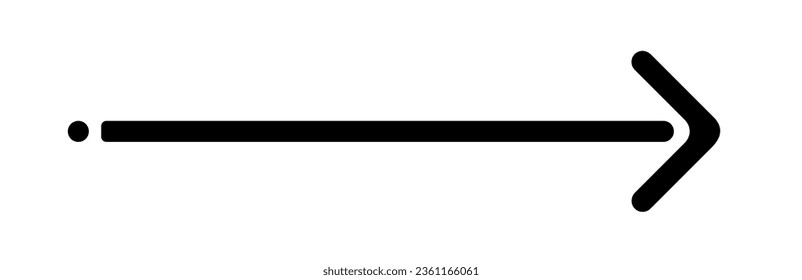 Flecha negra hacia la derecha. Elemento de forma de flecha. Ilustración del vector